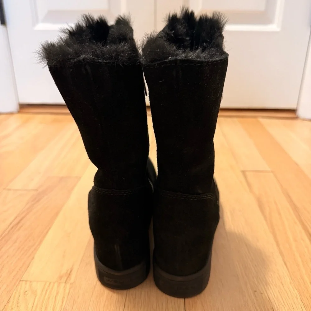 J Slides NYC Waterproof Women's Black Winter Suede Boots Size 7.5